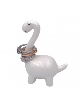 Hoogii Adorable Little Ceramic Nessie Jewelry Ring Holder,Engagement Ring and Wedding Ring Display Holder Stand