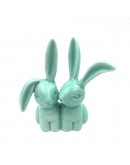 Hoogii Adorable Little Ceramic Rabbit Jewelry Ring Holder,Engagement Ring and Wedding Ring Display Holder Stand