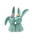 Hoogii Adorable Little Ceramic Rabbit Jewelry Ring Holder,Engagement Ring and Wedding Ring Display Holder Stand
